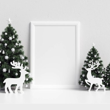 Poster çerçeve iç İskandinav Noel Kış dekorasyonu kadar alay