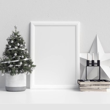 Poster çerçeve iç İskandinav Noel Kış dekorasyonu kadar alay