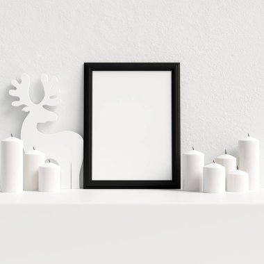 Poster çerçeve iç İskandinav Noel Kış dekorasyonu kadar alay