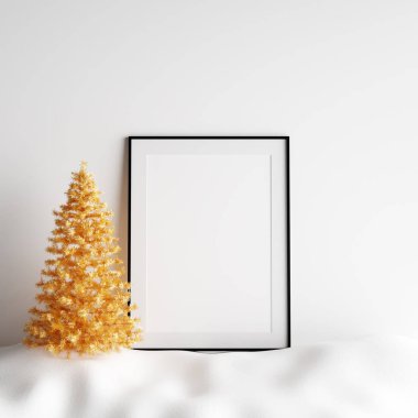 Poster çerçeve iç beyaz Noel Kış dekorasyonu kadar alay