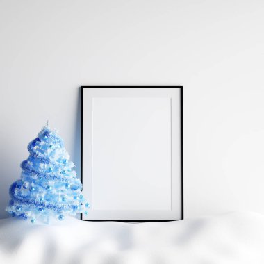 Poster çerçeve iç beyaz Noel Kış dekorasyonu kadar alay