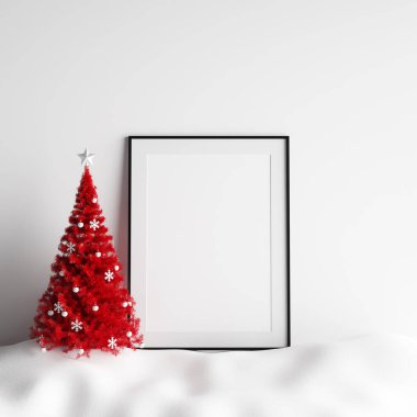 Poster çerçeve iç beyaz Noel Kış dekorasyonu kadar alay