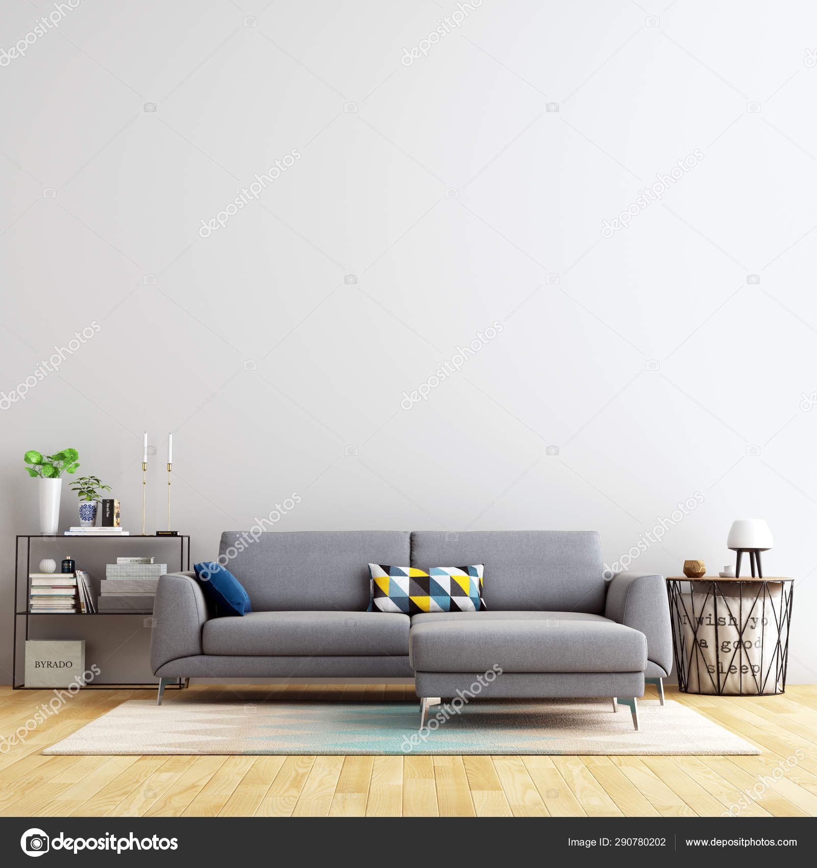 Interior Living Room Wall Background Mockup Furniture Decoration Stock  Photo by ©jp_3d 290780202
