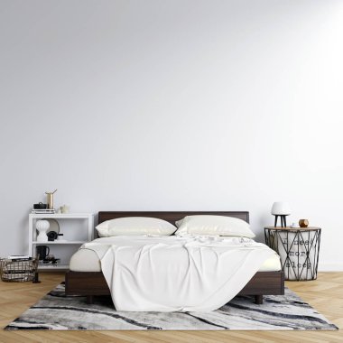 İç Yatak Odası Duvar Arka Plan Mockup