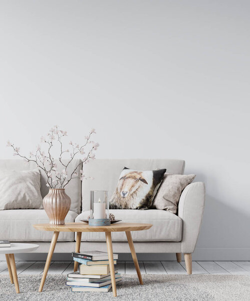 Modern Interior Mockup Background - 3d Rendering, 3d Illustration