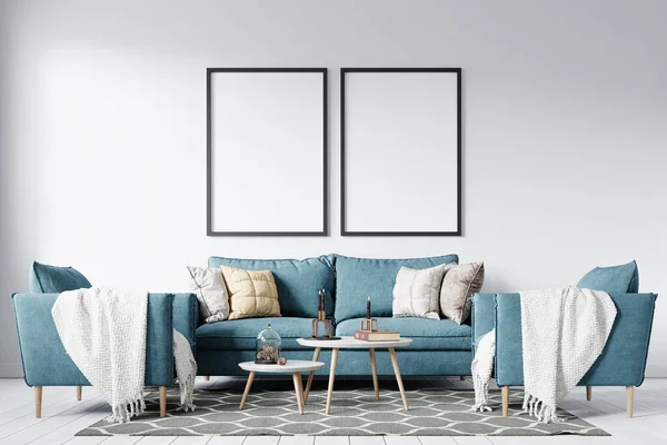 Moderno Sfondo Mockup Interni Rendering Illustrazione — Foto Stock