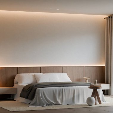 Modern Minimalist Japandi Yatak Odası İç Çerçeve Posteri Model