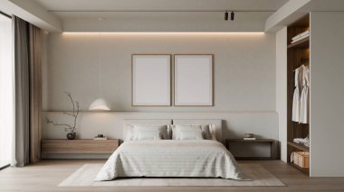 Modern Minimalist Yatak Odası İç Çerçeve Posteri Model
