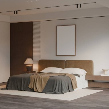 Modern Minimalist Yatak Odası İç Duvar Çerçeve Posteri Model