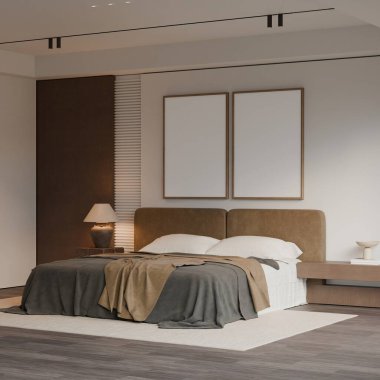 Modern Minimalist Yatak Odası İç Duvar Çerçeve Posteri Model