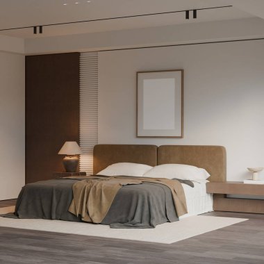 Modern Minimalist Yatak Odası İç Duvar Çerçeve Posteri Model
