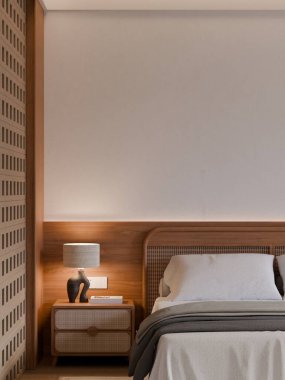 Modern Minimalist Japandi Yatak Odası İç Çerçeve Posteri Model