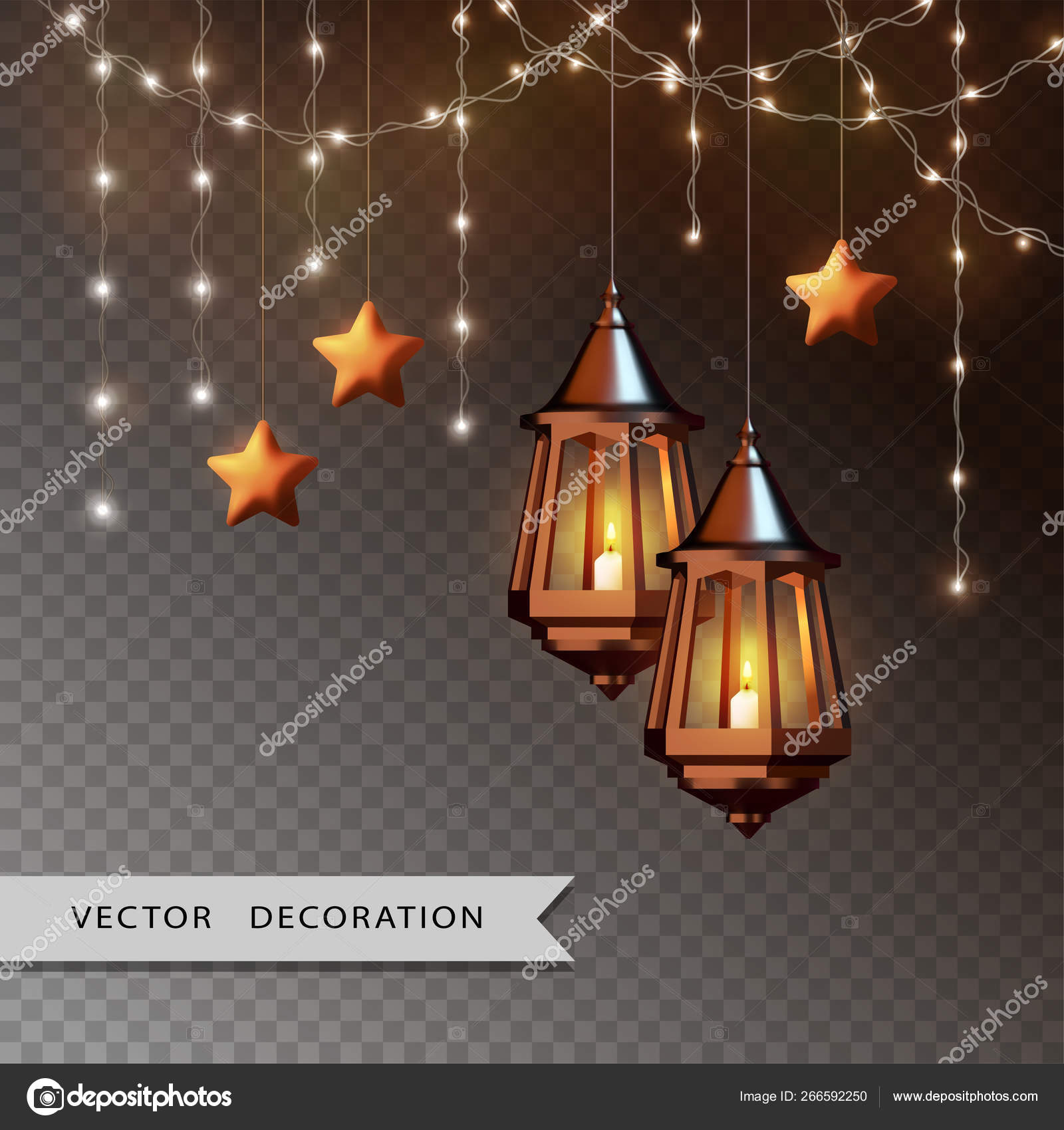 Arabic Shining Lamps Stock Vector Kostins 266592250