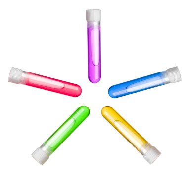 Tüpler bir stoper ve izole üzerinde beyaz arka plan içinde renkli bir sıvı ile.