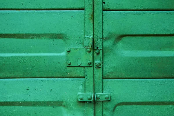 Старый Зеленый Металлический Фон Двери — стоковое фото