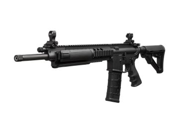 Beyaz arka plan üzerinde izole Modern otomatik tüfek