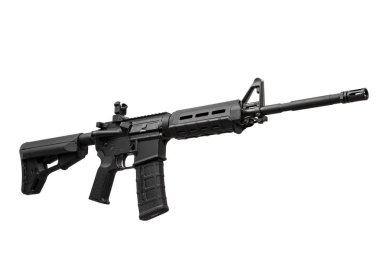 Beyaz arka plan üzerinde izole Modern otomatik tüfek