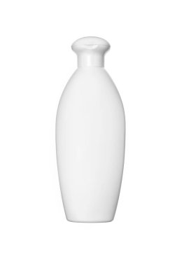 Beyaz arka plan üzerinde izole kozmetikler için beyaz şişe