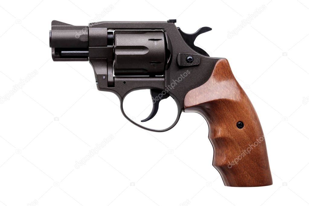 Gun revolver isolated on white background