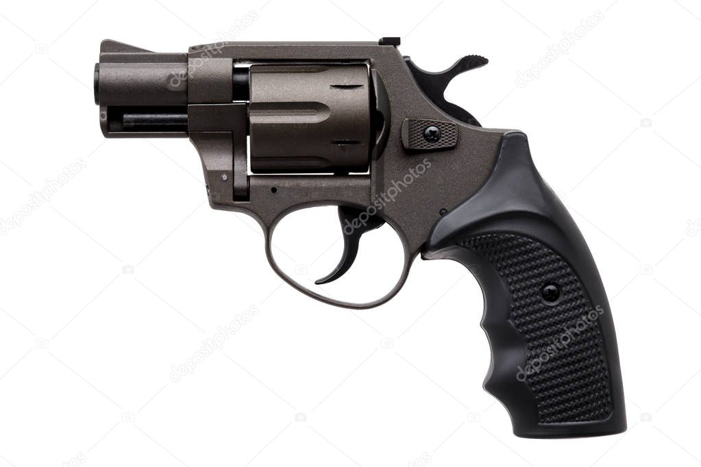 Gun revolver isolated on white background