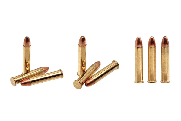 Small Caliber Rifle Cartridges Isolated White Background — Stock Photo, Image