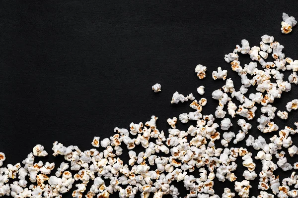 White Popcorn Dark Vintage Wooden Background — Stock Photo, Image