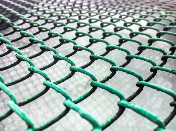 Old green metal mesh