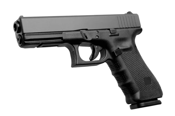 Черный Пистолет Пистолет Изолирован Белом Фоне — стоковое фото