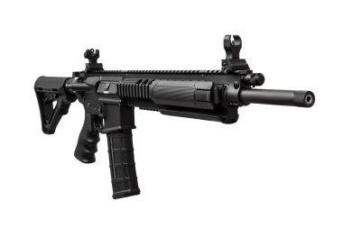 Beyaz arka plan üzerinde izole Modern otomatik tüfek