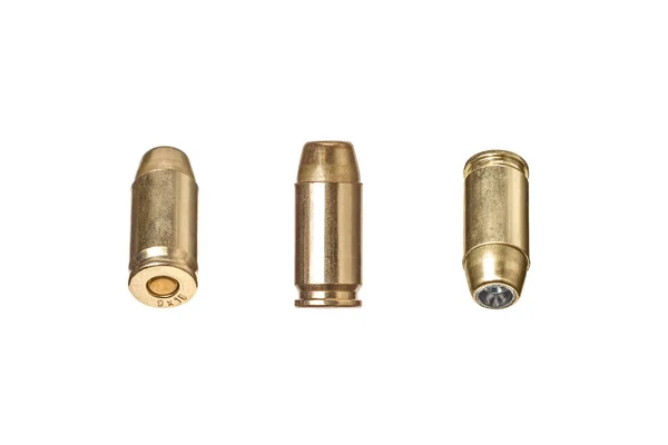 Cartridges Pistol Isolated White Background Royalty Free Stock Images
