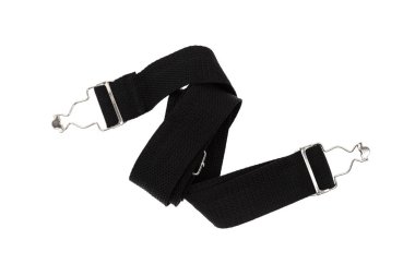 İzole üzerinde beyaz arka plan siyah naylon kayış Metal Tokalar