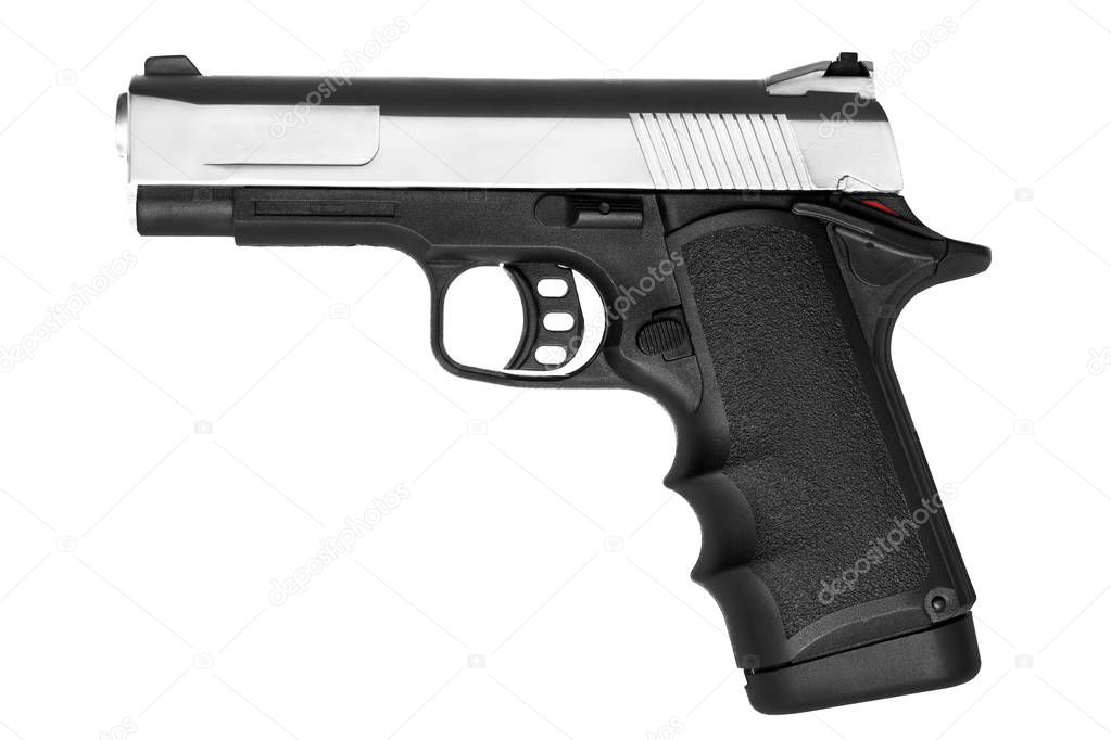 pneumatic pistol isolated on white background
