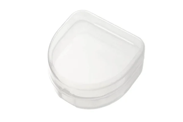 白い背景に分離された半透明のプラスチック ボックス — ストック写真