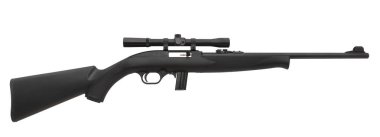 Beyaz arka plan üzerinde izole keskin nişancı tüfeği