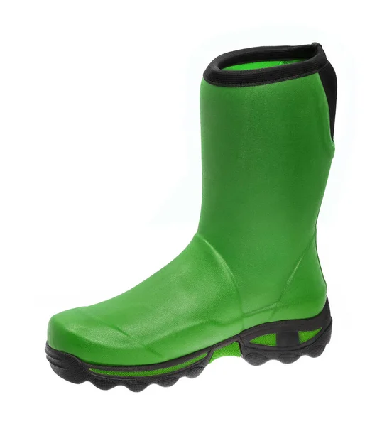 Zöld Gumi Boot Elszigetelt Fehér Background — Stock Fotó