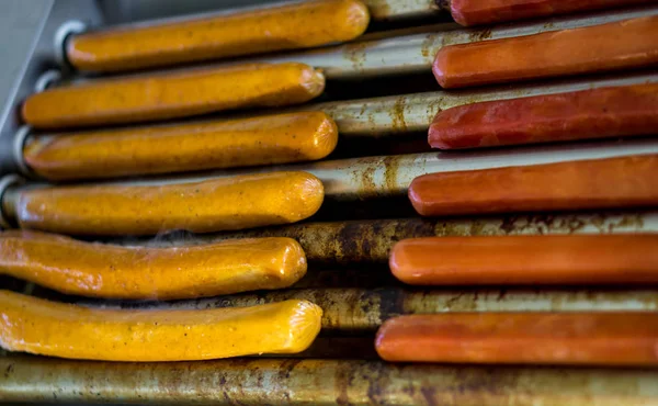 Výborné Grilované Klobásy Pro Hot Dogy — Stock fotografie