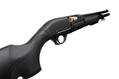 Av tüfeği beyaz arkaplanda izole edildi