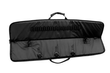 Beyaz arka plan için izole edilmiş silahlar için siyah yumuşak çanta