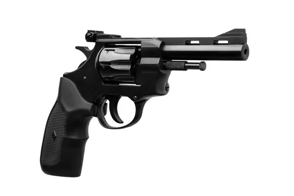 Pistolet Rewolwer Białym Tle — Zdjęcie stockowe