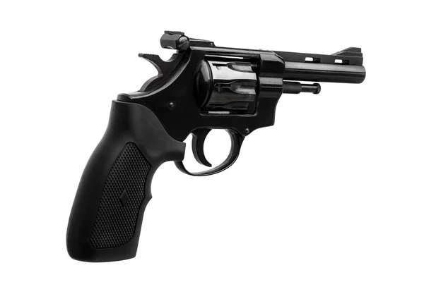 Pistolet Rewolwer Białym Tle — Zdjęcie stockowe