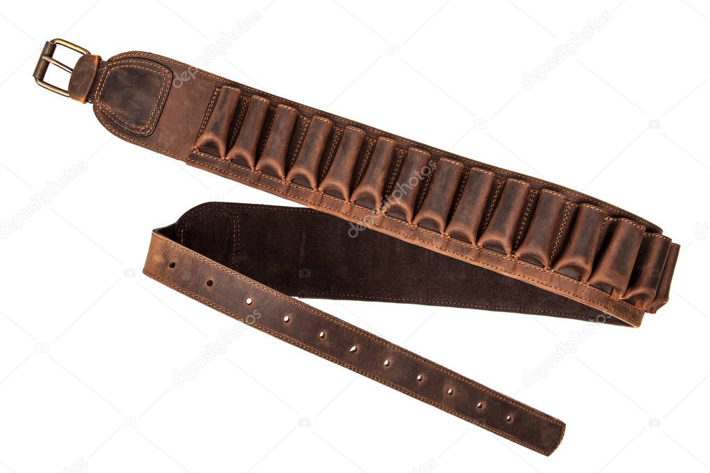 leather bandolier isolated on a white background