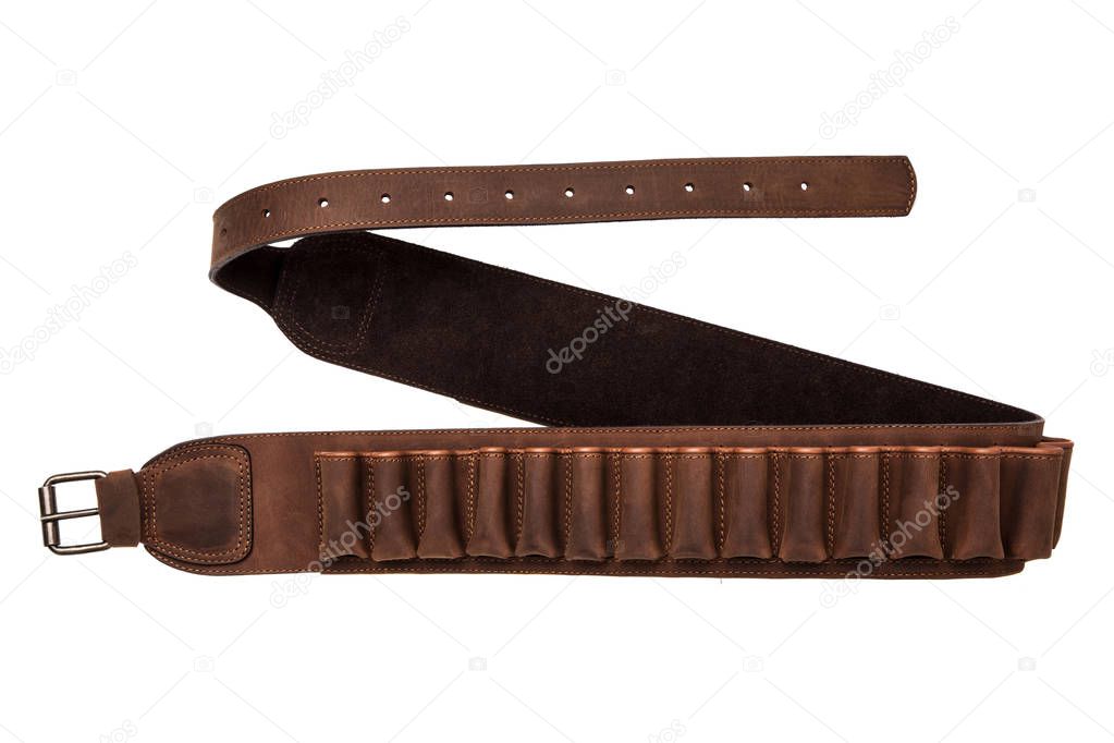 leather bandolier isolated on a white background