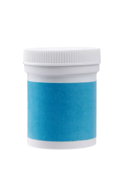 Beyaz Bir Arka Plan Üzerinde Izole Ilaçlar Için Renkli Kavanoz — Stok fotoğraf