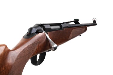 Beyaz arka plan üzerinde izole silah tüfek