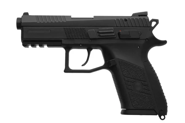 Svart Pistol Pistol Isolerade Vit Bakgrund — Stockfoto