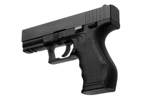 Pistola Negra Aislada Sobre Fondo Blanco — Foto de Stock