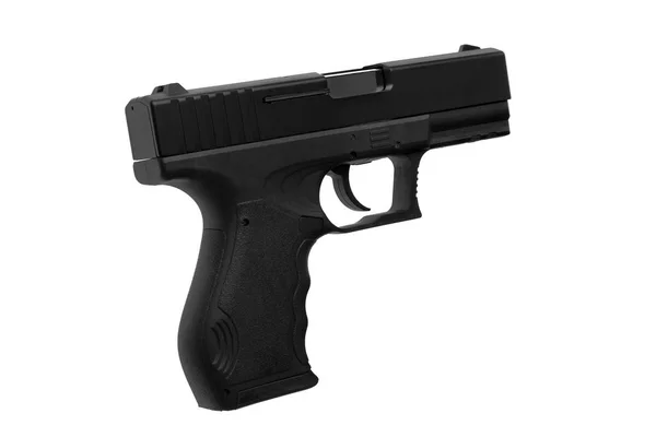 Pistola Negra Aislada Sobre Fondo Blanco — Foto de Stock
