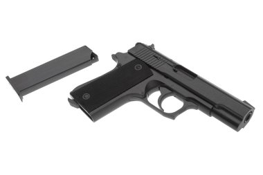 Beyaz Arkaplanda Tabanca İzole Edildi