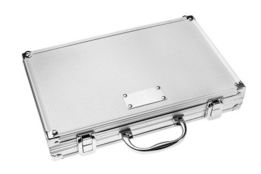 Parlak metalik dava üzerinde beyaz bir bacground izole