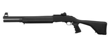 Silah. Beyaz arka plan üzerinde izole av tüfeği